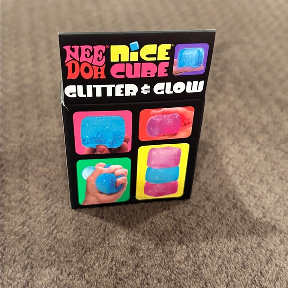 NeeDoh Nice Cube Glitter & Glow Blue Kids Squishy Toy - Picture 2 of 3